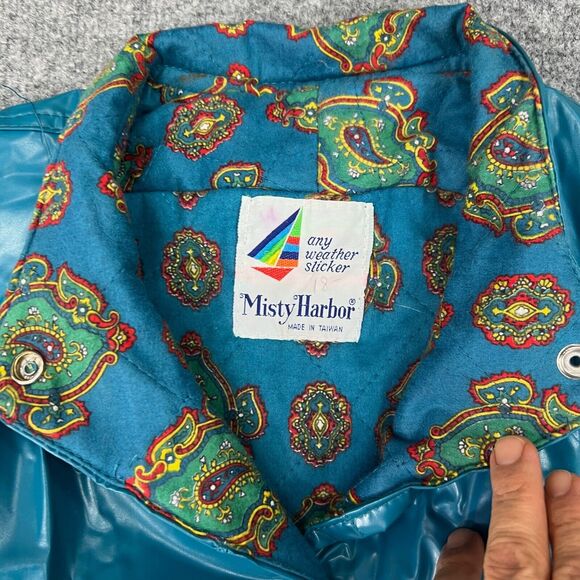 Vintage Misty Harbor Rain Coat Womens M Medium Waterproof Snap Button Long *READ - Picture 3 of 12